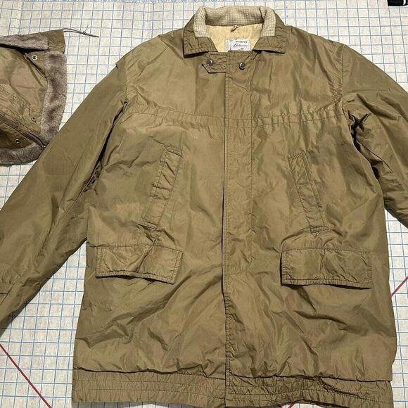 Vintage Tin Cloth Coat Penney's Quilt Lined Men’s Sz 40 L Hooded Coats Clark